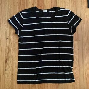Womens Striped Black & White T-Shirt